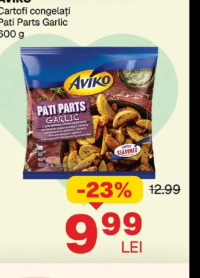 AVIKO Cartofi congelați Pati Parts Garlic 600 g