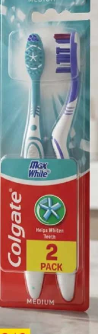 Colgate Periuță de dinți Max White Medium 2 buc/set