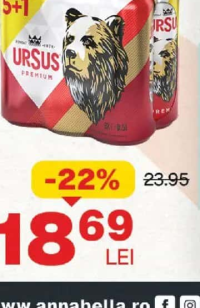 URSUS Bere doză 0.5 L pachet 5+1