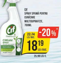 CIF SPRAY SPUMĂ PENTRU CURĂŢARE MULTISUPRAFEŢE, 700ML