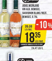 Jidvei Weinland Vin Alb, Demisec, Sauvignon Blanc/Roze, Demisec, 0.75L