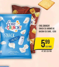 FINE CRUNCHY SNACK CU AROMA DE BACON/CU SARE 125G