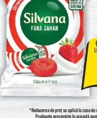 Silvana Dropsuri cu căpșuni și frișcă fără zahăr 60g