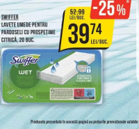 SWIFFER LAVETE UMEDE PENTRU PARDOSELI CU PROSPEŢIME CITRICĂ, 20 BUC.