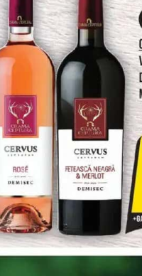 Cervus Cepturum Vin Rose, Demisec/Roşu Demisec, Fetească Neagră & Merlot, 0.75L