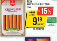 Meda Crenvurști cu piept de pui, 250g