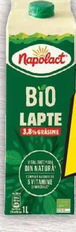 Napolact Bio Lapte 3.8% grăsime, 1L