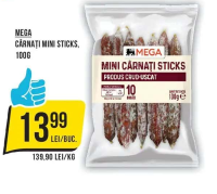 Mega Cârnați Mini Sticks 100g