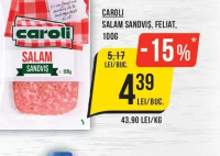 Caroli Salam Sandviș, feliat, 100g