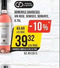 Domeniile Davidescu Vin Rose, Demisec, Sorginte, 0.75L