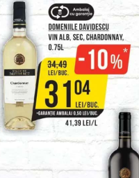 Domeniile Davidescu Vin Alb, Sec, Chardonnay, 0.75L