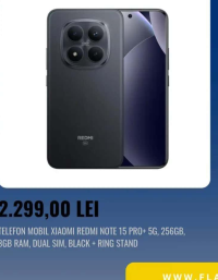 Xiaomi TELEFON MOBIL REDMI NOTE 15 PRO+ 5G, 256GB, 8GB RAM, DUAL SIM, BLACK + RING STAND
