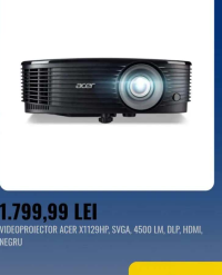 ACER VIDEOPROIECTOR ACER X1129HP, SVGA, 4500 LM, DLP, HDMI, NEGRU