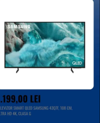 SAMSUNG TELEVIZOR SMART QLED SAMSUNG 43Q7F, 108 CM, ULTRA HD 4K, CLASA G