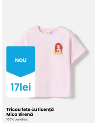 Tricou fete cu licență Mica Sirenă 100% bumbac