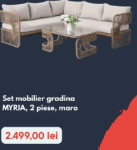MYRIA Set mobilier gradina, 2 piese, maro