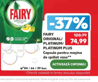 Fairy Original/ Platinum/ Platinum Plus Capsule pentru mașina de spălat vase 84 / 66 / 59 buc