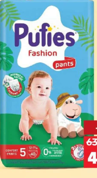 PUFIES Fashion pants Scutece pentru copii 4/5/6 44/40/36 buc