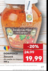 DORIPESCO Zacuscǎ din pește cu ciuperci 300 g