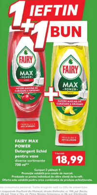 FAIRY MAX POWER Detergent lichid pentru vase diverse sortimente 730 ml