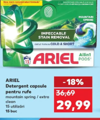 Ariel Detergent capsule pentru rufe mountain spring / extra clean 15 utilizări 15 buc