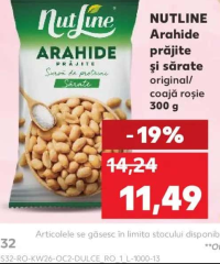 Nutline Arahide prăjite și sărate original/ coajă roșie 300g