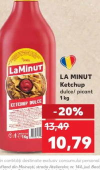LA MINUT Ketchup dulce/picant 1 kg