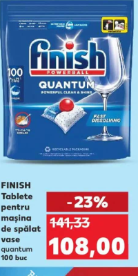 FINISH Tablete pentru mașina de spălat vase quantum 100 buc