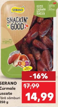 SERANO Curmale uscate fără sâmburi 250 g