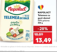 Napolact Telemea cu gust domol 50% grăsime 350 g