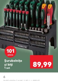 Parkside Șurubelnițe și biți 101 piese