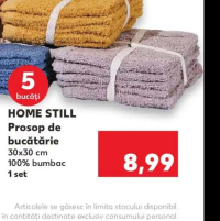 HOME STILL Prosop de bucătărie 5 bucăți 30x30 cm 100% bumbac