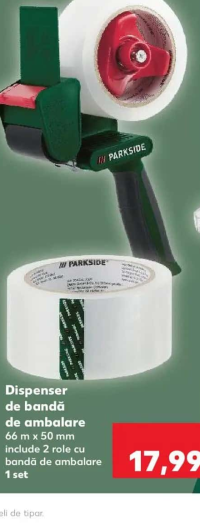 Parkside Dispenser de bandă de ambalare include 2 role 66 m x 50 mm
