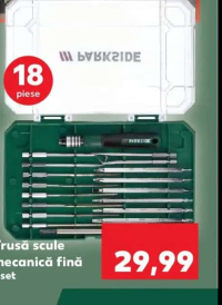 Parkside Trusă scule mecanică fină 18 piese 1 set