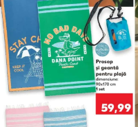 Sorbetto Prosop și geantă pentru plajă 90x170 cm 1 set