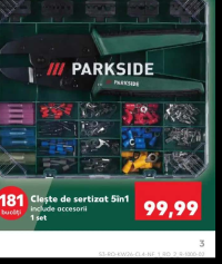 Parkside Clește de sertizat 5în1 181 bucăți