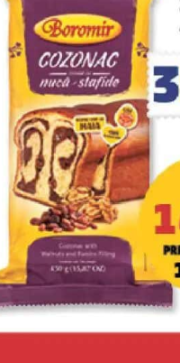 Boromir Cozonac cu nucă & stafide 450 g
