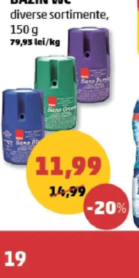 SANO ODORIZANT BAZIN WC diverse sortimente, 150g