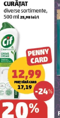CIF CREMĂ DE CURĂȚAT diverse sortimente, 500ml