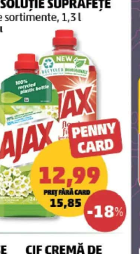 AJAX SOLUȚIE SUPRAFEȚE diverse sortimente, 1,3l