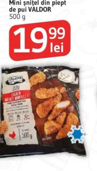 VALDOR Mini șnițel din piept de pui 500 g