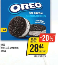 OREO Înghețată Sandwich, 4x70g