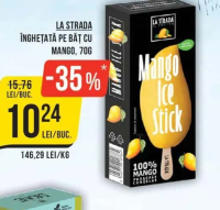 LA STRADA Înghețată pe băț cu Mango, 70g