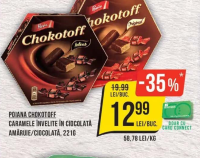 Poiana Chokotoff Caramele învelite în ciocolată amăruie/ciocolată, 221g