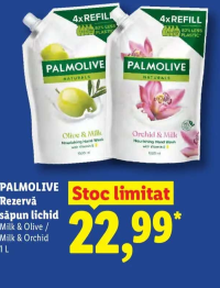 Palmolive Rezervă săpun lichid Milk & Olive / Milk & Orchid 1l