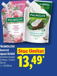 Palmolive Rezervă săpun lichid Sensorial Escape & Piony / Cocos 500ml