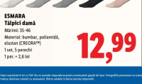 ESMARA Tălpici damă 5 perechi