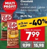 Kit Kat caramel sărat / alune / dublu ciocolată 99g