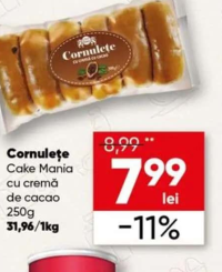 Cake Mania Cornulețe cu cremă de cacao 250g