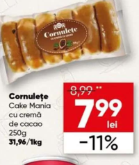 Cake Mania Cornulețe cu cremă de cacao 250g